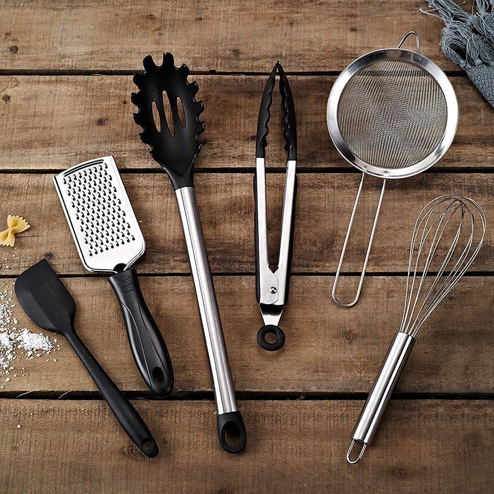 , 42Pc Kitchen Utensil Set, Nylon & Stainless Steel, Cooking & Baking Set, Black